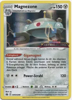Pokemon Magnezone Prerelease Stamp Black Star Promo SWSH208 NM Deutsch - Image 1