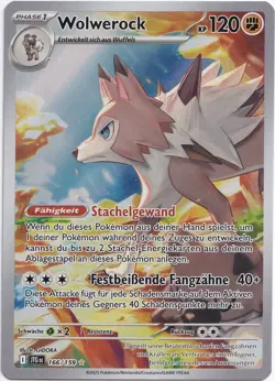 Pokemon Wolwerock Secret Illustration Rare Reisegefahrten 166/159 NM DE - Image 1
