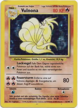 Pokemon Vulnona Holo Rare Base Set 12/102 GD Deutsch - Image 1