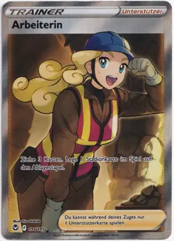 Pokemon Arbeiterin Full Art Silberne Sturmwinde 195/195 EXC Deutsch - Image 1