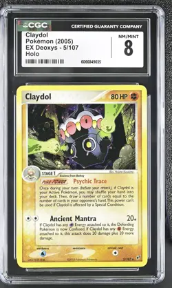 CGC 8 Claydol 2005 EX Deoxys 5/107 Holo Pokemon Card - Image 1