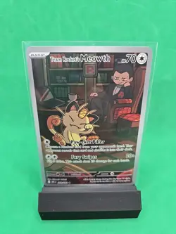 Team Rockets Meowth 203/182 SV10 Destined Rivals Illustrated Card Mint Condition - Image 1