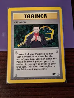Giovanni Gym Challenge Trainer Unlimited Holo Pokemon Card - Image 1