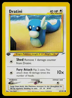 Pokemon Card - Dratini Neo Destiny 63/105 Common 1st Edition - Image 1
