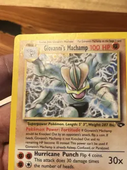 Pokemon Giovanni's Machamp Gym Challenge Holo Rare Unlimited 100 HP Card 6/132 - Image 4