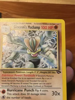 Pokemon Giovanni's Machamp Gym Challenge Holo Rare Unlimited 100 HP Card 6/132 - Image 5