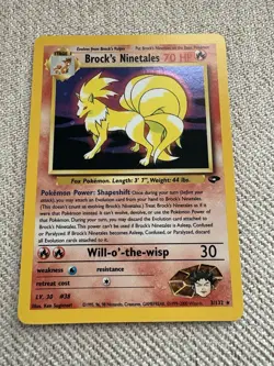 Pokemon Brock's Ninetales Holo Rare Card 3/132 Gym Challenge - Image 1
