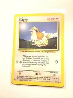 PIDGEY - 57/102 - Base Set - 4th Print - 1999-2000 - Pokemon Card - NM - Image 1