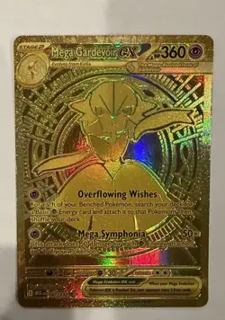 Pokemon TCG Mega Gardevoir EX Holo Gold Card 187/132 Mega Evolution - Image 1