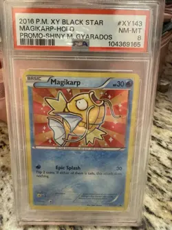 Pokemon Magikarp XY Black Star Promo Holo Card XY143 PSA 8 30 HP 30 Attack - Image 1
