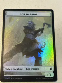 mtg foil token Kor Warrior // Copy, 004/012, Zendikar Rising, unplayed - Image 1