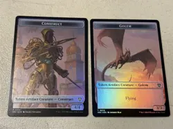 2 x mtg foil token Construct // Golem, 012/013, Aetherdrift, unplayed - Image 2