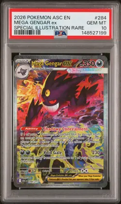 2026 POKEMON ASC EN-ASCENDED HEROES #284 MEGA GENGAR EX PSA 10 - Image 1