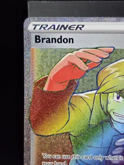 Pokemon Brandon 203/195 Rainbow Secret Sword & Shield Silver Tempest Near Mint - Image 5