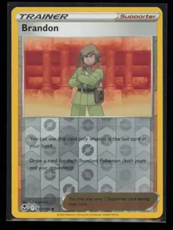 Brandon 151/195 Pokemon Silver Tempest Uncommon Near Mint Reverse Holo - Image 1