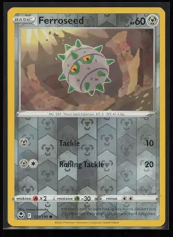 Ferroseed 121/195 Pokemon Silver Tempest Common Near Mint Reverse Holo Card - Image 1