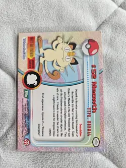 1999 Topps Pokemon Series 1 TV Animation MEOWTH #52 Green Logo (Non Holo) - Image 2
