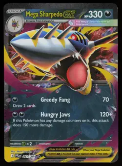 MEGA SHARPEDO EX 061/094 DOUBLE RARE PHANTASMAL FLAMES POKEMON NM/M - Image 1