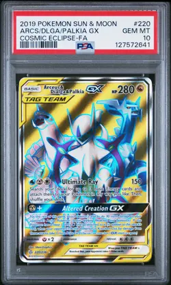 Arceus & Dialga & Palkia Gx 220/236 Cosmic Eclipse Pokemon PSA 10 - Image 1