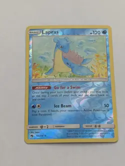 Pokemon TCG - SM - Lost Thunder Reverse Holo Lapras Rare 56/214 NM - Image 1