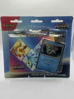 Pokemon TCG Prismatic Evolutions Tech Sticker Collection Glaceon 3 Pack Sealed - Image 1