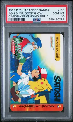 PSA 10 2026 CERT POP 31 ASH & MR. GOODSHOW 1999 POKEMON JPN BANDAI CARDDASS #189 - Image 1