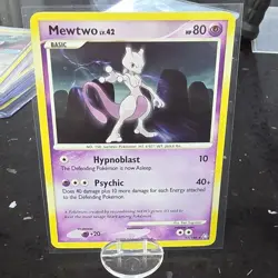 NM+ Pokemon Mewtwo LV.42 11/146 Legends Awakened Basic Holo Rare - Image 1