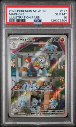 2023 POKEMON MEW EN-151 #177 MACHOKE ILLUSTRATION RARE PSA 10 QT - Image 1