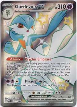 Pokemon Gardevoir ex Shiny Full Art Paldean Fates 217/091 NM Englisch - Image 1
