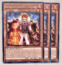 Yugioh x3 Infernoble Knight - Roland AMDE-EN040 Rare 1st Edition - Image 1