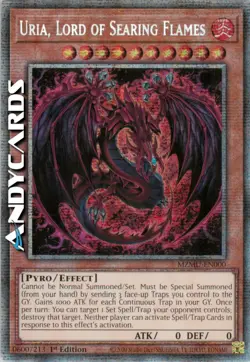 URIA, LORD OF SEARING FLAMES • Rara Starlight • MZMU EN000 • 1Ed • Yugioh! - Image 1