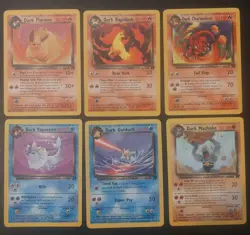 Pokemon Team Rocket (6) Card Uncommon Lot- Flareon,Charmeleon,Vaporeon,Golduck - Image 1