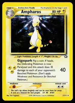Ampharos 1/111 Holo Rare Neo Genesis Pokemon Card - Image 1