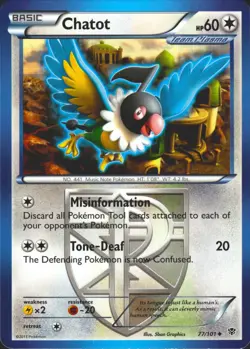 Chatot (Team Plasma) 77/101 Uncommon Plasma Blast Lightly Played Pokemon Card - Image 1