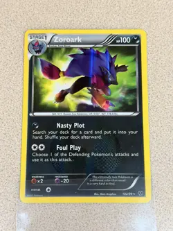 Pokemon TCG Zoroark Secret Rare Shiny Holo Card 102/99 BW Next Destinities LP - Image 1