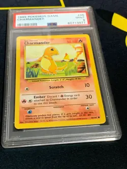 POKEMON CARD TCG PSA 9 CHARMANDER 46 BASE SET BLUE DOT ERROR MINT 9 SLAB - Image 2