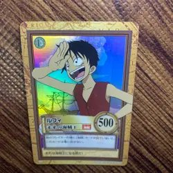 One Piece Carddass Hyper Battle C01 Luffy Foil 1999 Japanese Bandai Vintage LP - Image 3