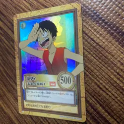 One Piece Carddass Hyper Battle C01 Luffy Foil 1999 Japanese Bandai Vintage LP - Image 4