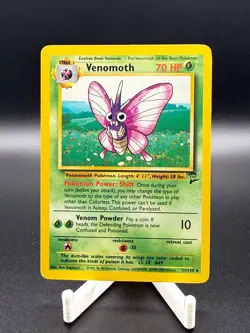 Venomoth Pokemon Card 31/130 Non Holo Rare Vintage 1999 Unlimited Base Set 2 LP - Image 1