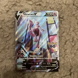 Pokemon Go Mewtwo v Full Art Holo Ultra Rare Card 072/078 Pokemon TCG - Image 1