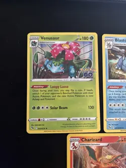 Pokemon TCG Pokemon GO 2022 Venusaur Blastoise Charizard Lot 3 Cards NM - Image 3