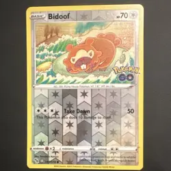Pokemon Go Bidoof Reverse Holo Card Peelable Ditto, 059/078, TCG - Image 1