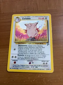 Pokemon Clefable Holo Rare Card 5/130 Base Set 2 Heavy Played - Image 1