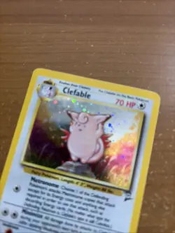 Pokemon Clefable Holo Rare Card 5/130 Base Set 2 Heavy Played - Image 2