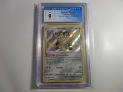 CGC 9 Shiny Galarian Meowth Shining Fates Pokemon Card - Image 1