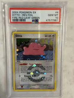 Pokemon 2004 Ditto 4/112 FireRed & LeafGreen Reverse Holo PSA 10 - Image 1