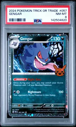 2024 POKEMON TRICK OR TRADE #057 GENGAR PSA 8 - Image 1