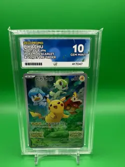 Pikachu Promo 001/SV-P Japanese Ace Grading Gem Mint 10 Pokemon - Image 1