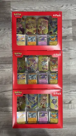 Pokemon TCG Scarlet Violet 151 Mini Tin 4 tin Sam’s Club Factory Sealed 25 packs - Image 4