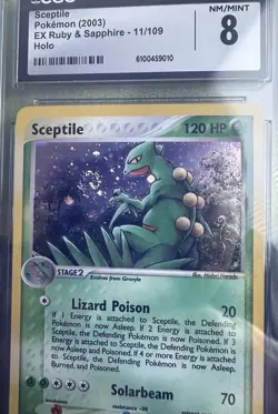 Sceptile 11/109 EX Ruby & Sapphire 2003 SWIRL 🌀 Pokemon Holo CGC NM Vintage - Image 1